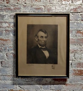 Jaques Reich -Original Engraved Portrait of Abraham Lincoln -Signed - Picture 1 of 7
