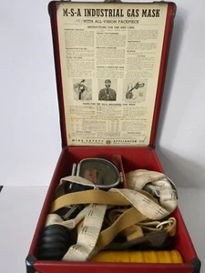 Vintage MSA Industrial Gas Mask WITH Original Box Mine Safety Appliances USA - Picture 1 of 24