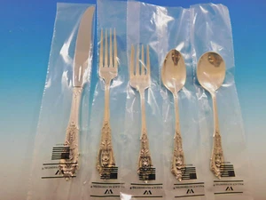 Rose Point by Wallace Sterling Silver Flatware Set for 8 Service 42 Pieces New - Picture 1 of 8