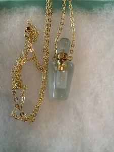 Natural Aquamarine Perfume Bottle necklace - Picture 1 of 7