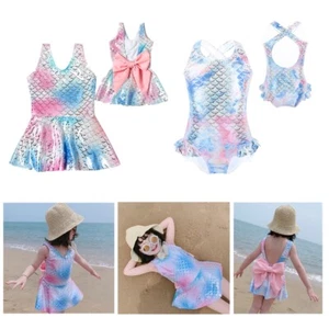 Toddlers Girls Swimwear Sparkly Mermaid Swimming Costumes Kids Princess Tankini - Picture 1 of 27