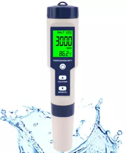 5 in 1 Salinity PH Temp EC and TDS Meter, Aquarium Swimming Pool Hot Tub, New - Picture 1 of 7