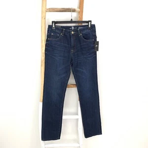 7 For all Mankind Jeans Kids Sz 16 Dark Wash Slim Straight Leg New - Picture 1 of 10