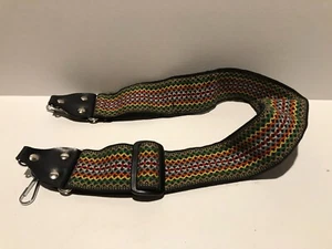 70’s Vintage Guitar or Camera Strap - Multi Color With Clip Hooks - Picture 1 of 2