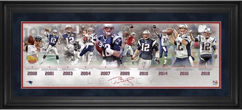 Tom Brady New England Patriots Framed 10x30 Legacy Career Timeline Collage Cover