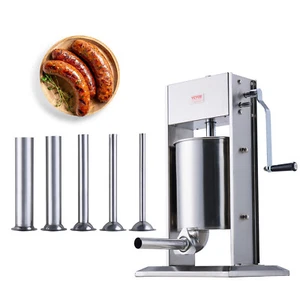 VEVOR Embutidora de Salchichas Vertical de Acero Inoxidable 10 L Manual 5 Tubos - Imagen 1 de 12