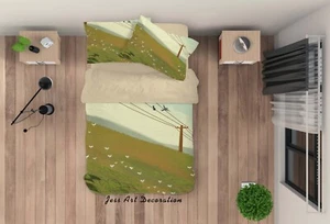 3D Field Painting Kids Quilt Cover Set Duvet Cover Bedding Pillowcases - Picture 1 of 6