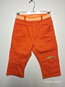 Kids Capri Jeans 15 Orange Denim Stretch 5-Pocket Mid-Rise Elastic Waist Pull On - Picture 1 of 13