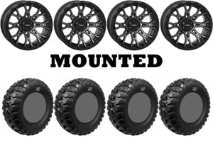 Kit 4 GBC Kanati Mongrel Tires 32x10-14 on System 3 ST-6 Gray Wheels TER - Picture 1 of 5