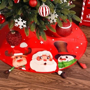 Christmas Tree Skirt, 36” 3D legs Of Santa, Snowman & Reindeer-NOVELTY BNIP - Picture 1 of 14