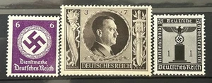 Francobolli tedeschi Terzo Reich MNH ufficiali x 3 svastica Hitler ecc. Come nuovo /965 - Foto 1 di 1
