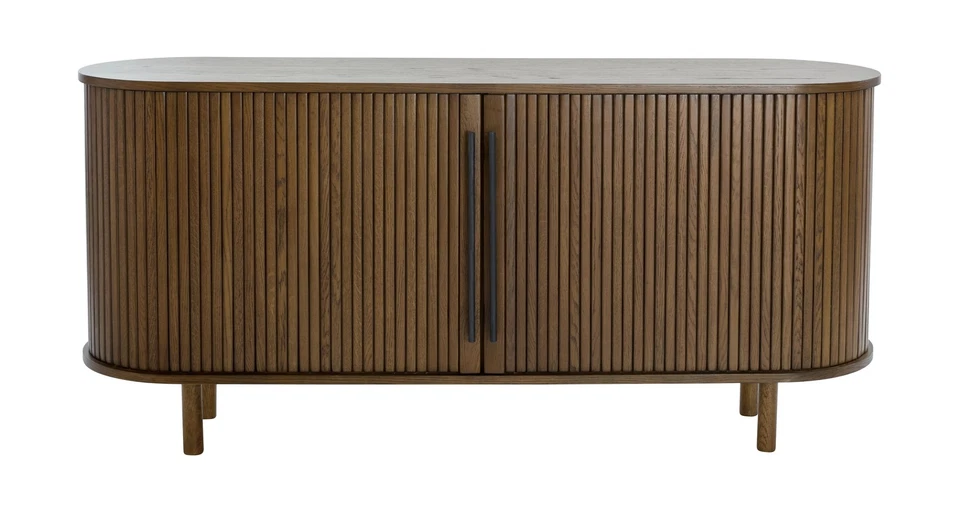 DFS Arla Smoked Oak & Black Metal 2 Door Sideboard RRP £699 - Image 1 of 4