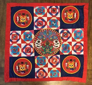 Edredón 3D Boca Abierta Hecho a Mano Chino Colorido Patchwork Bai Jia Bei 100 Familias - Imagen 1 de 11