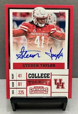 2017 STEVEN TAYLOR Contenders Draft Picks College Ticket RC Autograph Card# 249 - Image 1 of 2