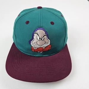 Vintage 90s Walt Disney Snow White Seven Dwarfs Grumpy Snapback Hat Kids Youth - Picture 1 of 8