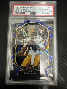 2020 Panini Select - Concourse Blue Prizm Die-Cut #47 Jordan Love (RC) PSA 10 - Bild 1 von 2