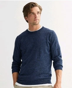 APT.9 Merino Blend Long Sleeves Crewneck Ultra Soft Sweater In Blue Size Small - Picture 1 of 8