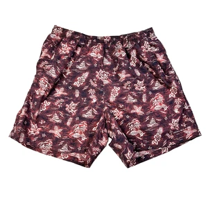 Pantaloncini uomo Columbia PFG marrone floreale palma ombreggiata taglia large 6'' nuoto - Foto 1 di 7