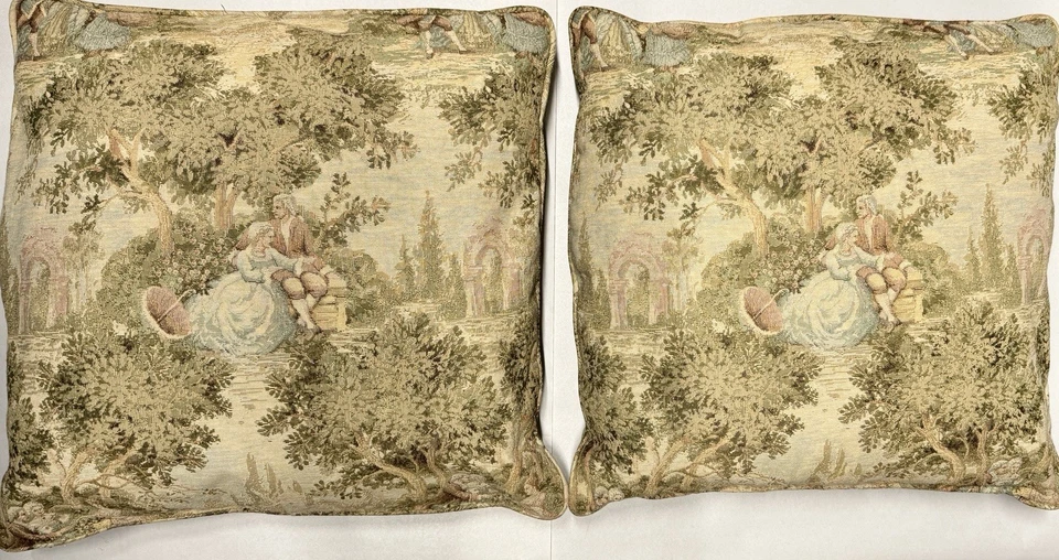 Винтажный Pr. Декоративные подушки тканый гобелен французский кантри туалет узор - Изображение 1 из 4