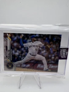 2025 Topps Signature Archives Freddy Peralta On Card Auto /40 Milwaukee Brewers - Picture 1 of 2