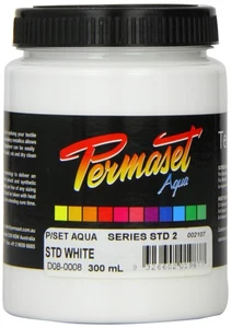 Permaset Aqua 300ml Fabric Printing Ink - Standard White - Picture 1 of 4