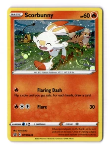 Scorbunny - (Cosmos Holo) SWSH244 SWSH: Sword & Shield Promo Cards Holo Swirl - Picture 1 of 3