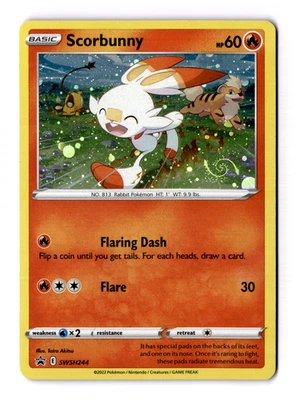 Scorbunny - (Cosmos Holo) SWSH244 SWSH: Sword & Shield Promo Cards Holo Swirl - Image 1 of 3