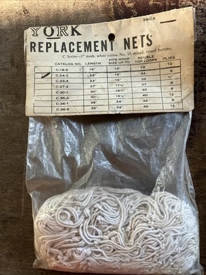 Red de repuesto York se adapta a aros de hasta 16" de 24" de profundidad ~ malla de algodón nuevo sellado Foto 1 de 2