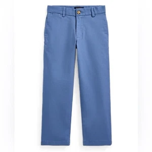 POLO RALPH LAUREN Boy’s Blue Straight Fit Flex Abrasion Twill Chino Pants Size 7 - Picture 1 of 10