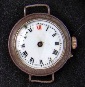 Antique Trench Enamel Dial Roman Numeral Men's Hand-Wind Watch -- Spares/Repairs - Picture 1 of 3