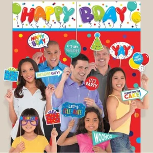 Birthday Celebration Scene Setter with Photo Props 28" x 40" Includes 22 Props - Picture 1 of 1