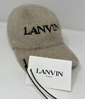 Lanvin Virgin Wool , Alpaca And Cashmere Blend Baseball Cap Beige NWT