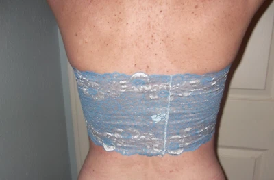 Sexy Sujetador Tubo Encaje Bandeau Cizalla Sin Tirantes Tonos AZUL. Foto 1 de 3