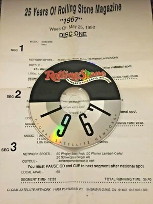 RADIO SHOW: 25 YRS OF ROLLING STONE '67 5/25/92 BOB DYLAN, TRAFFIC, JIMI HENDRIX Foto 1 de 3