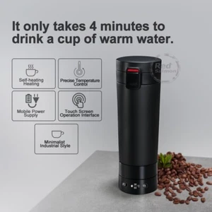 Red Salmon Self Heating Thermal Insulation Constant Temperature Water Cup USB - Picture 1 of 1