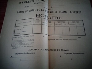 AFFICHE LA MUTUALITE INDUSTRIELLE AFFICHE D'EPOQUE LIMITE DUREE JOURNEE TRAVAIL - Picture 1 of 1