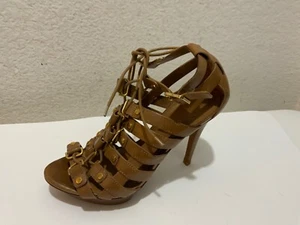 Tory Burch Gladiator Lace Up platform sandals Tan size 7.5 M - Picture 1 of 12