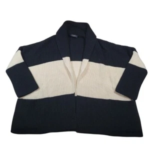Piazza Sempione Wollmischung vorne offen Oversize Cardigan Schalkragen Colorblock - Bild 1 von 9