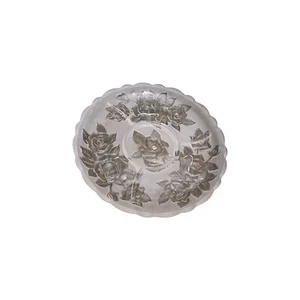 Laura Glass  Rose  Garden Divided Vegetable Fruit Tray Platter Plate Frosted... - Picture 1 of 7