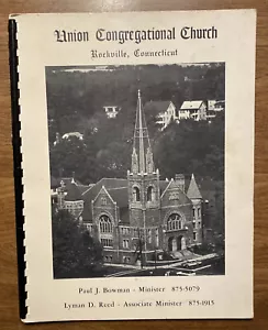 Vintage Union Congregational Church Directory Rockville Connecticut CT R19 - Foto 1 di 18