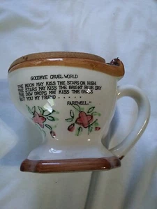 Vintage Wartime Era Funny Goodbye Cruel World Man In Toilet With Farewell Quote - Picture 1 of 5