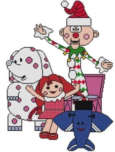 CROSS STITCH+ CRAFT PATTERN Christmas Rudolph Misfit Toys Doll Airplane Elephant - Picture 1 of 15