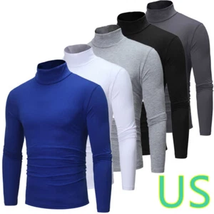 -Herren Bluse Basisschicht Shirts Warm Stehkragen Shirt Rollkragen Tops Outdoor - Bild 1 von 54