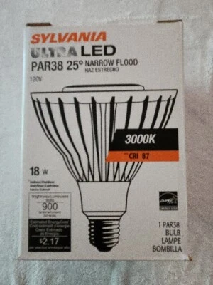 SYLVANIA 18W LED PAR38  25-Degree NARROW Flood 3000K 900 Lumens NEW  - Image 1 of 2