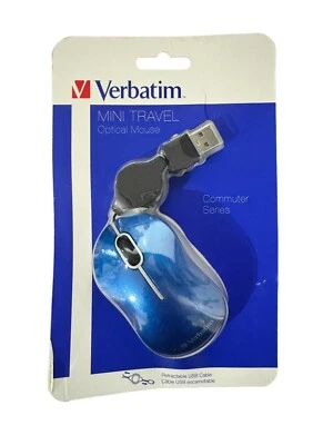 USB 2.0 Verbatim USB Corded Mini Travel Optical Wired Mouse for Mac and PC USB-A - Image 1 of 2