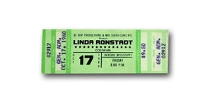 Linda Ronstadt Authentic 1980 Original Concert Ticket Mississippi 10/17/80 - Picture 1 of 2