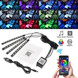 36 LED Footwell Light Bluetooth APP USB Car Under Dash RGB Atmosphere Strip Lamp - Foto 1 di 11