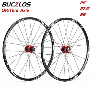 BUCKLOS Disc Brake Wheelset 26-27.5-29 inch QR/Thru Axle Clincher MTB Rim Wheels - Picture 1 of 19