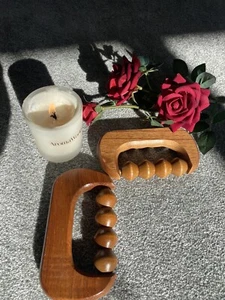 2 PCS Wooden Hand Roller Massager (pair) Therapeutic, Muscle Release, Sensual. - Picture 1 of 3