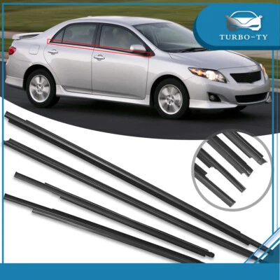Weatherstrip Window Moulding Trim Seal Belt 4pc For 2007-2016 Toyota Yaris Sedan - image 1 of 4